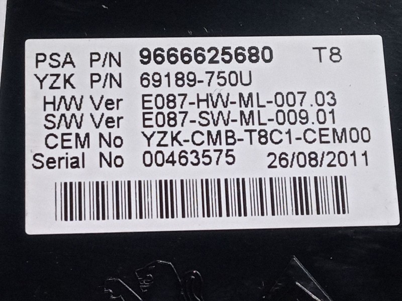 Recambio de cuadro instrumentos para peugeot 3008 i monospace (0u_) 1.6 hdi referencia OEM IAM 966625680  