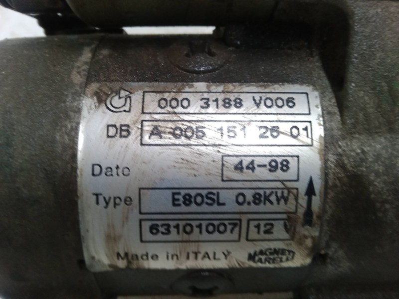 Recambio de motor arranque para micro compact car smart referencia OEM IAM 0003188V006  
