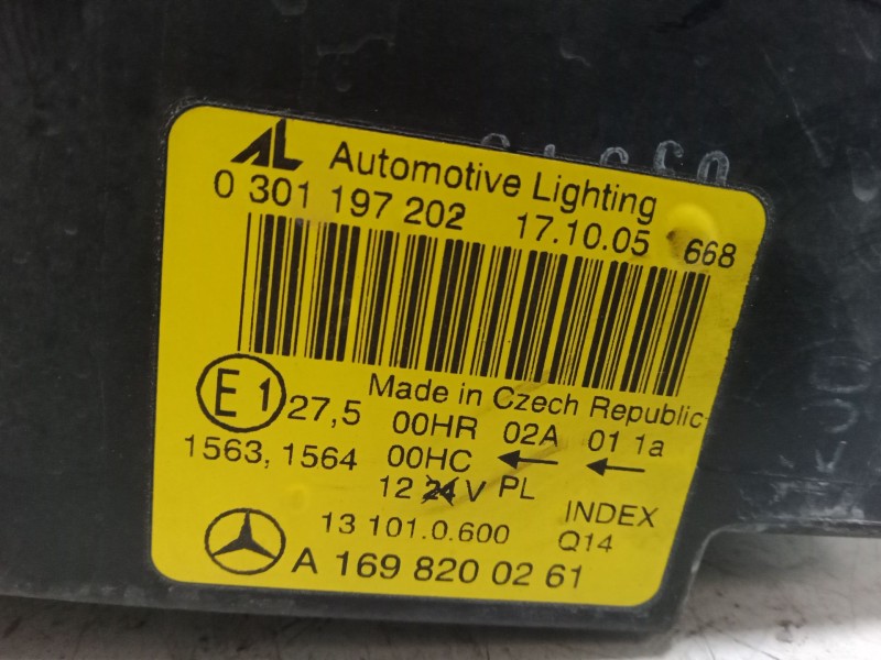 Recambio de faro derecho para mercedes-benz clase a (w169) a 200 cdi (169.308, 169.008) referencia OEM IAM A1698200261  
