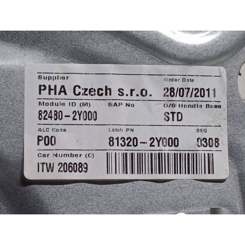 Recambio de elevalunas electrico delantero derecho para hyundai ix35 (lm, el, elh) 1.7 crdi referencia OEM IAM 824802Y000  