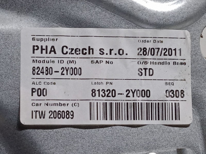 Recambio de elevalunas electrico delantero derecho para hyundai ix35 (lm, el, elh) 1.7 crdi referencia OEM IAM 824802Y000  