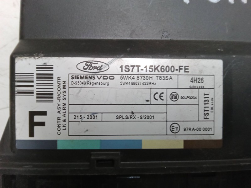 Recambio de centralita confort para ford focus i (daw, dbw) 1.6 16v referencia OEM IAM 1S7T15K600FE 5WK48862 5WK48730H T83SA