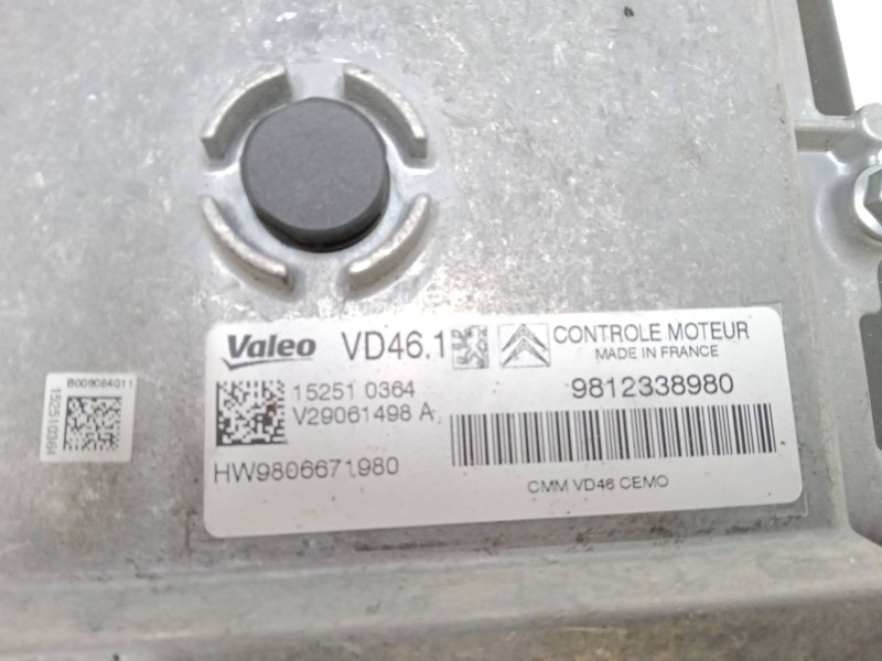 Recambio de centralita motor uce para citroën c4 ii (nc_) 1.2 thp 110 referencia OEM IAM 9812338980  V29061498A
