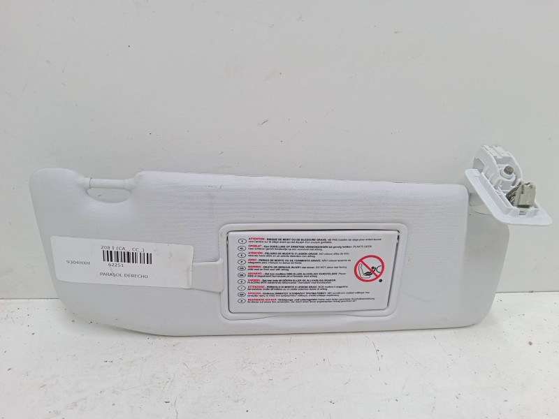 Recambio de parasol derecho para peugeot 208 i (ca_, cc_) 1.4 hdi referencia OEM IAM    Recambio de parasol derecho para peugeot 208 i (ca_, cc_) 1.4 hdi referencia OEM IAM