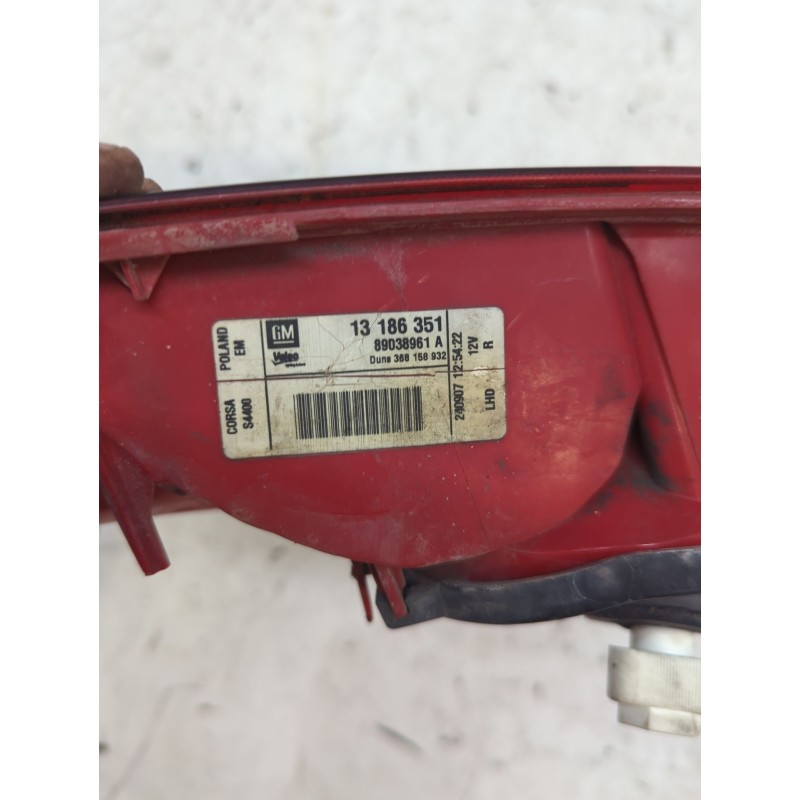 Recambio de piloto trasero derecho para opel corsa d (s07) 1.3 cdti (l08, l68) referencia OEM IAM 13186351  89038961