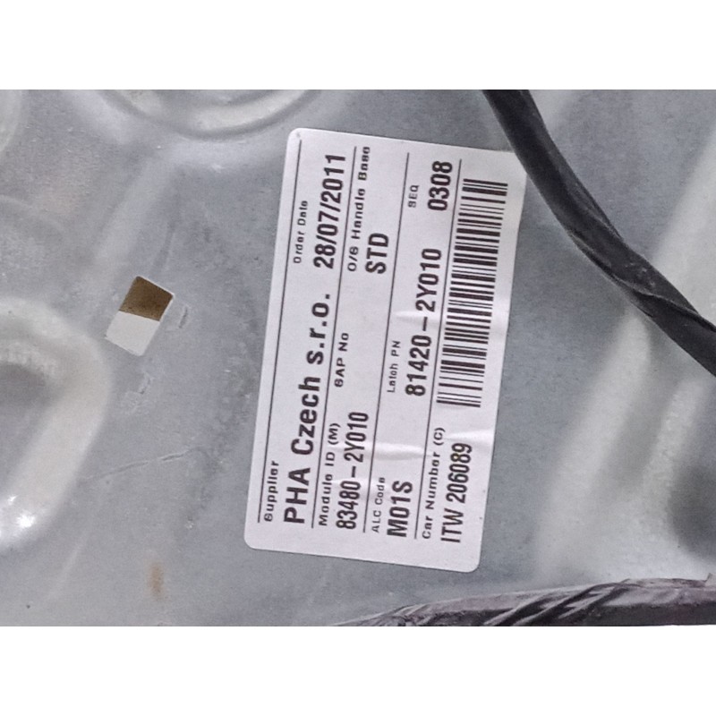 Recambio de elevalunas electrico trasero derecho para hyundai ix35 (lm, el, elh) 1.7 crdi referencia OEM IAM 834802Y010  