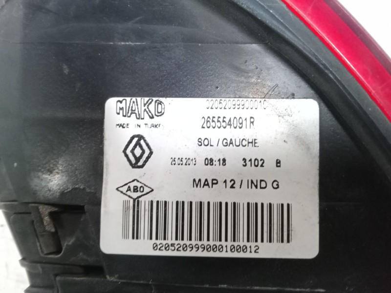 Recambio de piloto trasero izquierdo para renault clio iv (bh_) 0.9 tce 90 referencia OEM IAM 265554091R  