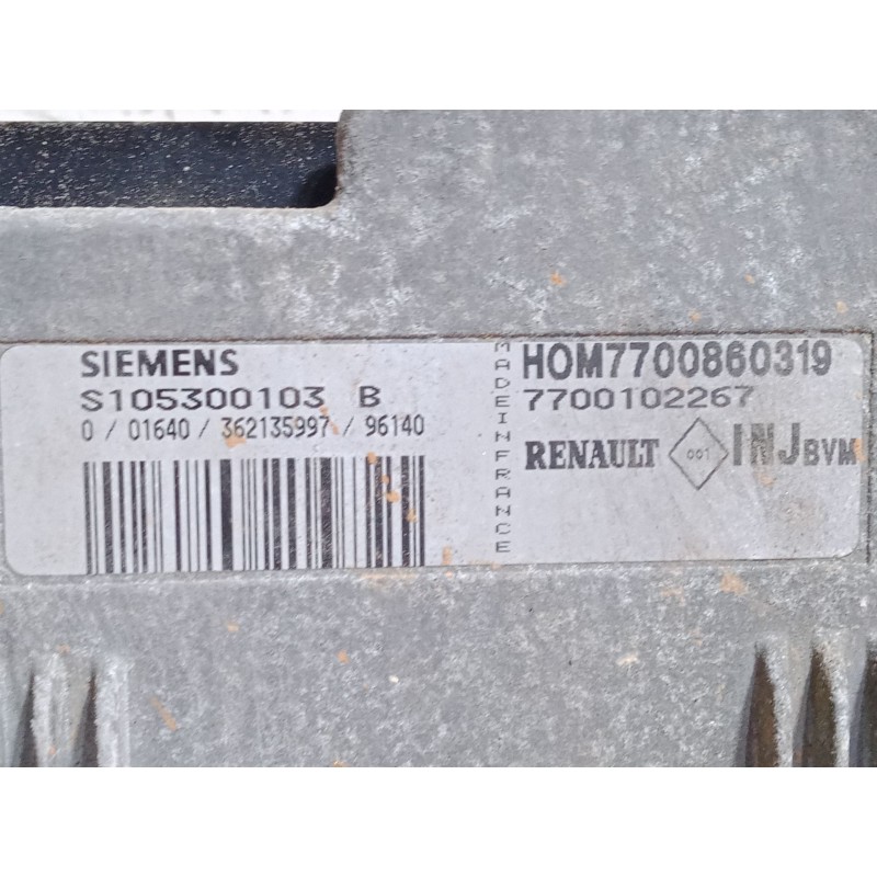 Recambio de centralita motor uce para renault megane i (ba0/1_) 1.6 e (ba0f, ba0s) referencia OEM IAM 7700102267 S105300103B H0M