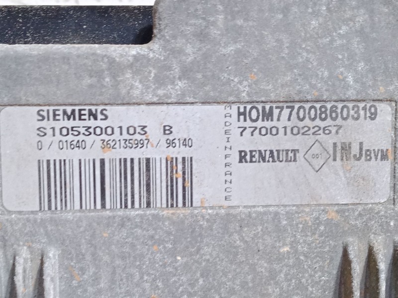 Recambio de centralita motor uce para renault megane i (ba0/1_) 1.6 e (ba0f, ba0s) referencia OEM IAM 7700102267 S105300103B H0M