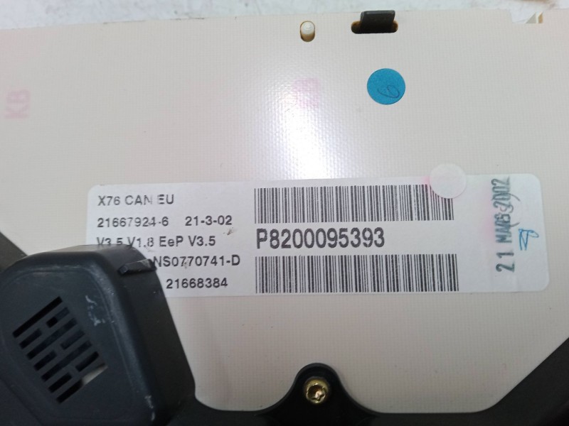 Recambio de cuadro instrumentos para renault kangoo (kc0/1_) 1.2 (kc0a, kc0k, kc0f, kc01) referencia OEM IAM 8200095393   Recambio de cuadro instrumentos para renault kangoo (kc0/1_) 1.2 (kc0a, kc0k, kc0f, kc01) referencia OEM IAM 8200095393