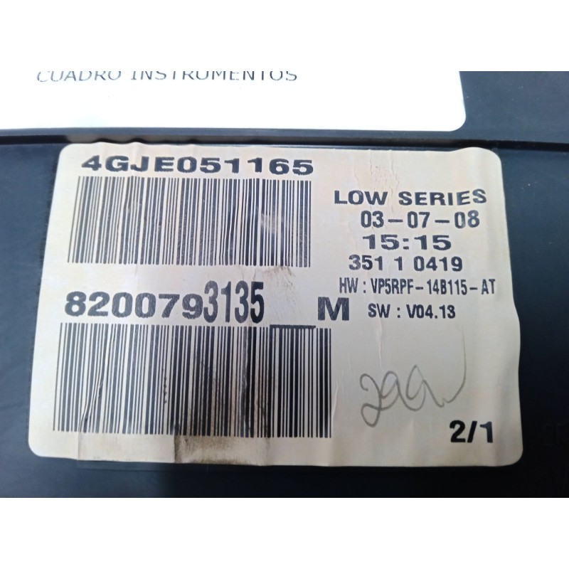 Recambio de cuadro instrumentos para renault megane ii (bm0/1_, cm0/1_) 1.4 16v (bm0b, cm0b) referencia OEM IAM 8200793135  