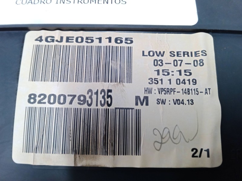 Recambio de cuadro instrumentos para renault megane ii (bm0/1_, cm0/1_) 1.4 16v (bm0b, cm0b) referencia OEM IAM 8200793135  