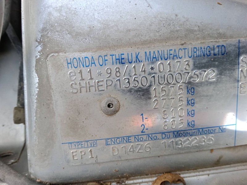 honda civic vii hatchback (eu, ep, ev) del año 2002