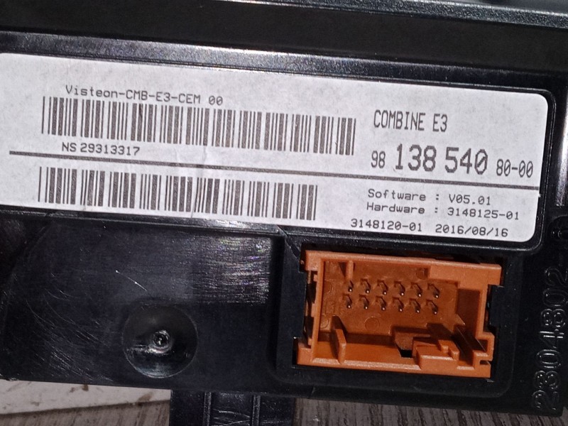 Recambio de cuadro instrumentos para citroën c4 cactus 1.2 thp 110 referencia OEM IAM 9813854080  