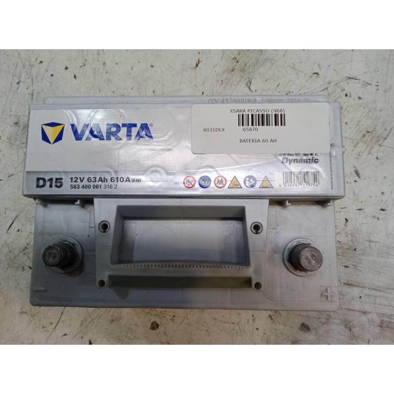 Recambio de bateria 60 ah para citroën xsara picasso (n68) 2.0 hdi referencia OEM IAM   