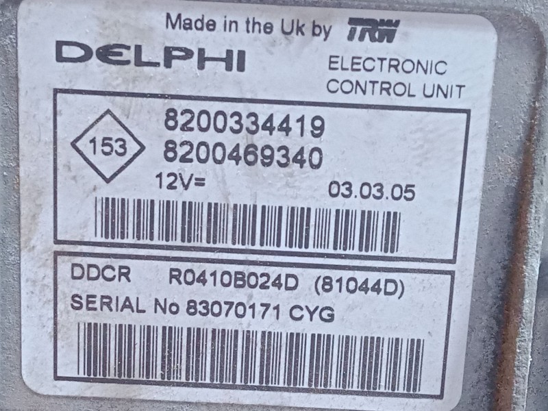 Recambio de centralita motor uce para renault scénic ii (jm0/1_) 1.5 dci (jm02, jm13) referencia OEM IAM 8200334419   Recambio de centralita motor uce para renault scénic ii (jm0/1_) 1.5 dci (jm02, jm13) referencia OEM IAM 8200334419