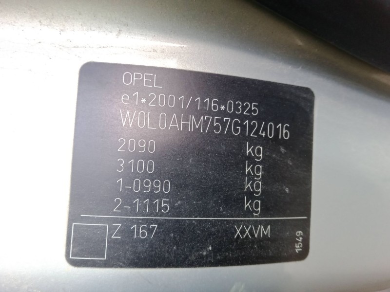 opel zafira / zafira family b (a05) del año 2007