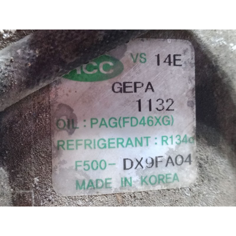 Recambio de compresor a/a para hyundai ix35 (lm, el, elh) 1.7 crdi referencia OEM IAM DX9FA04  