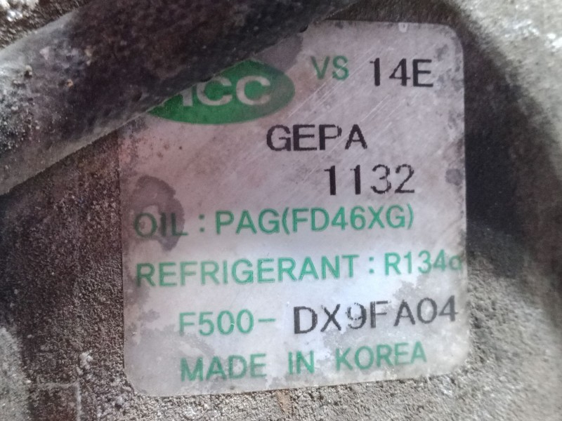 Recambio de compresor a/a para hyundai ix35 (lm, el, elh) 1.7 crdi referencia OEM IAM DX9FA04  
