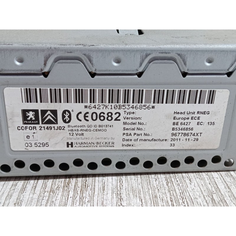 Recambio de radio cd para citroën c4 grand picasso i (ua_) 2.0 hdi 150 referencia OEM IAM 96778674XT  