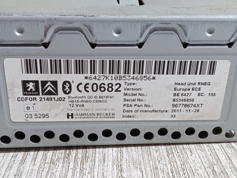 Recambio de radio cd para citroën c4 grand picasso i (ua_) 2.0 hdi 150 referencia OEM IAM 96778674XT  