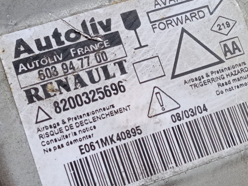 Recambio de centralita airbag para renault laguna ii (bg0/1_) 1.9 dci (bg08, bg0g) referencia OEM IAM 8200325696  