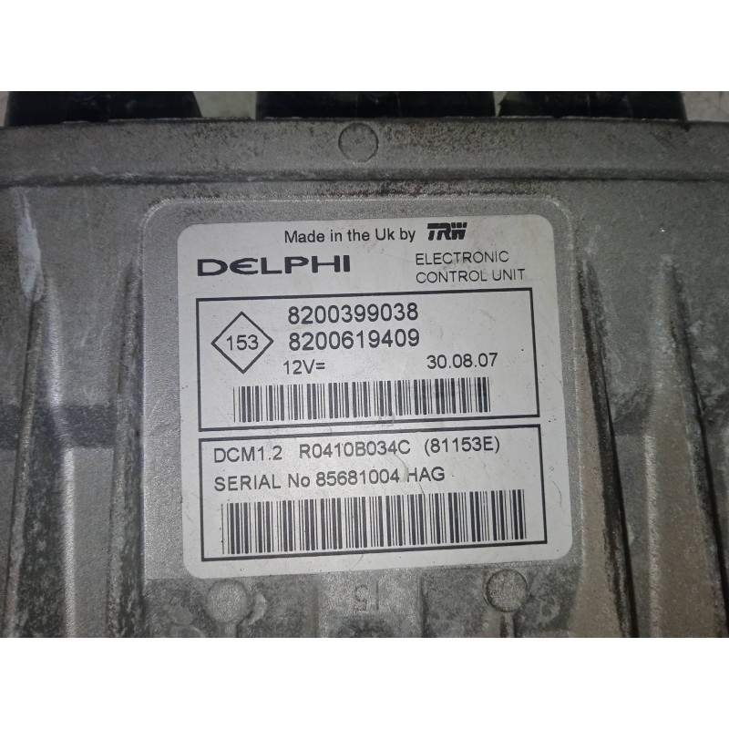 Recambio de centralita motor uce para renault clio iii (br0/1, cr0/1) 1.5 dci (c/br0g, c/br1g) referencia OEM IAM 8200399038  