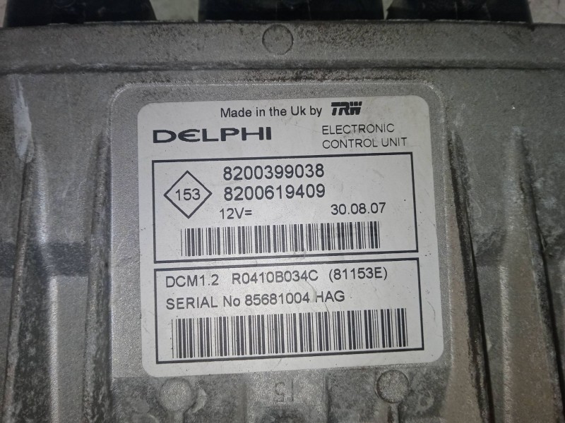 Recambio de centralita motor uce para renault clio iii (br0/1, cr0/1) 1.5 dci (c/br0g, c/br1g) referencia OEM IAM 8200399038  