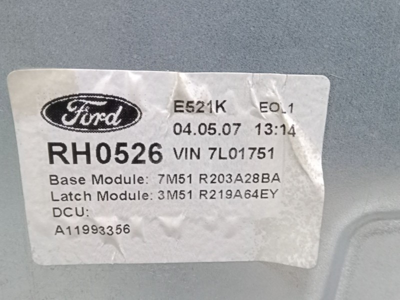Recambio de elevalunas electrico delantero derecho para ford c-max (dm2) 1.8 tdci referencia OEM IAM 7M51R203A28   Recambio de elevalunas electrico delantero derecho para ford c-max (dm2) 1.8 tdci referencia OEM IAM 7M51R203A28