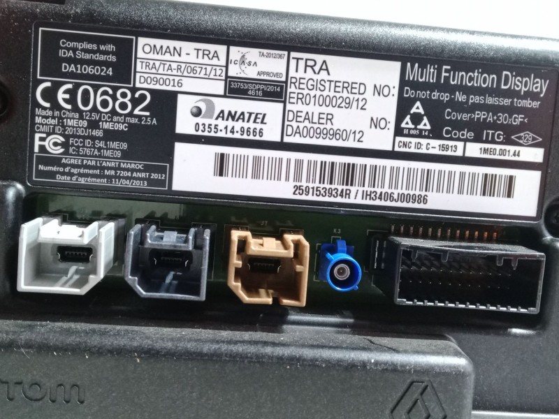 Recambio de pantalla para renault clio iv (bh_) 0.9 tce 90 referencia OEM IAM 281151559R COMPLETO SISTEMA NAVEGACION GPS 2591539