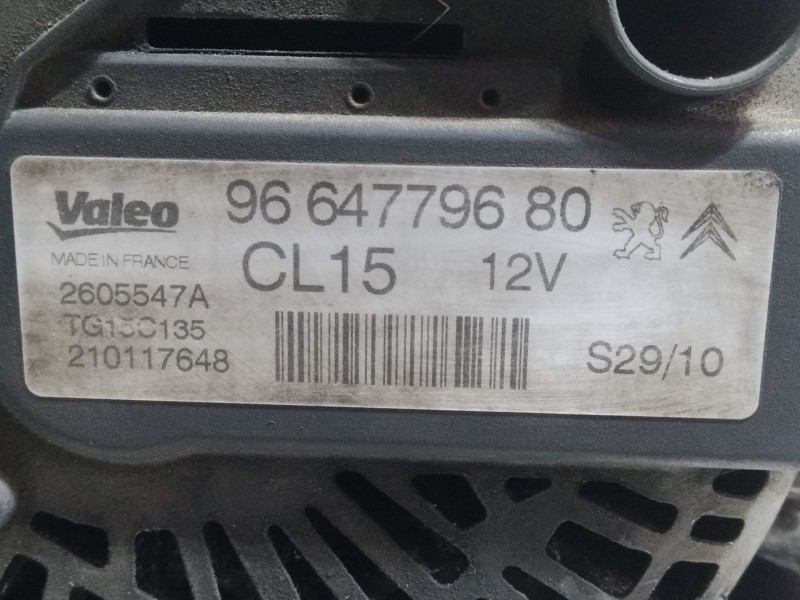 Recambio de alternador para peugeot 207/207+ (wa_, wc_) 1.4 hdi referencia OEM IAM 9664779680   Recambio de alternador para peugeot 207/207+ (wa_, wc_) 1.4 hdi referencia OEM IAM 9664779680