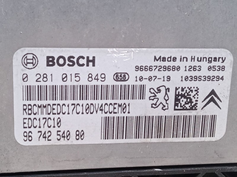 Recambio de centralita motor uce para peugeot 207/207+ (wa_, wc_) 1.4 hdi referencia OEM IAM 9674254080   Recambio de centralita motor uce para peugeot 207/207+ (wa_, wc_) 1.4 hdi referencia OEM IAM 9674254080