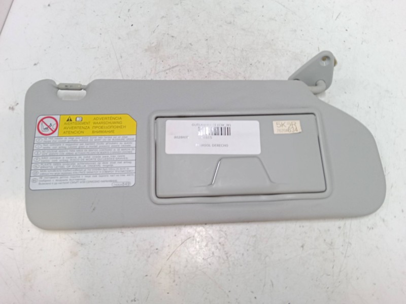 Recambio de parasol derecho para mitsubishi outlander ii (cw_w) 2.2 di-d referencia OEM IAM 7620A624   Recambio de parasol derecho para mitsubishi outlander ii (cw_w) 2.2 di-d referencia OEM IAM 7620A624