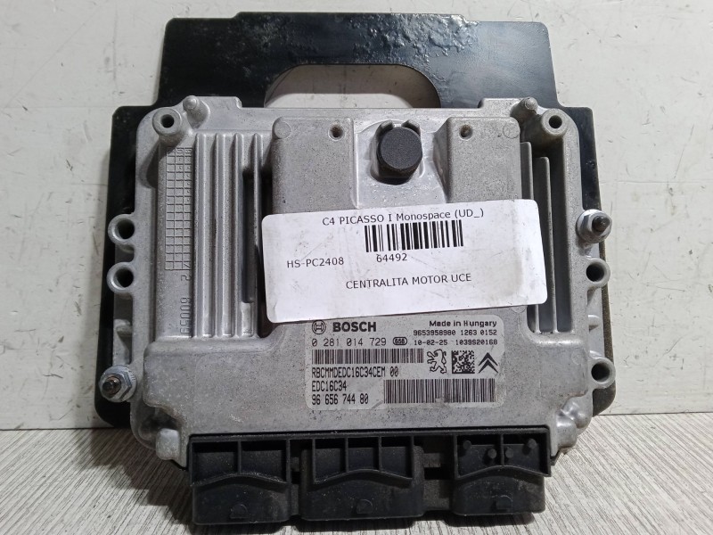 Recambio de centralita motor uce para citroën c4 picasso i monospace (ud_) 1.6 hdi referencia OEM IAM 9665674480 0281014729 9653