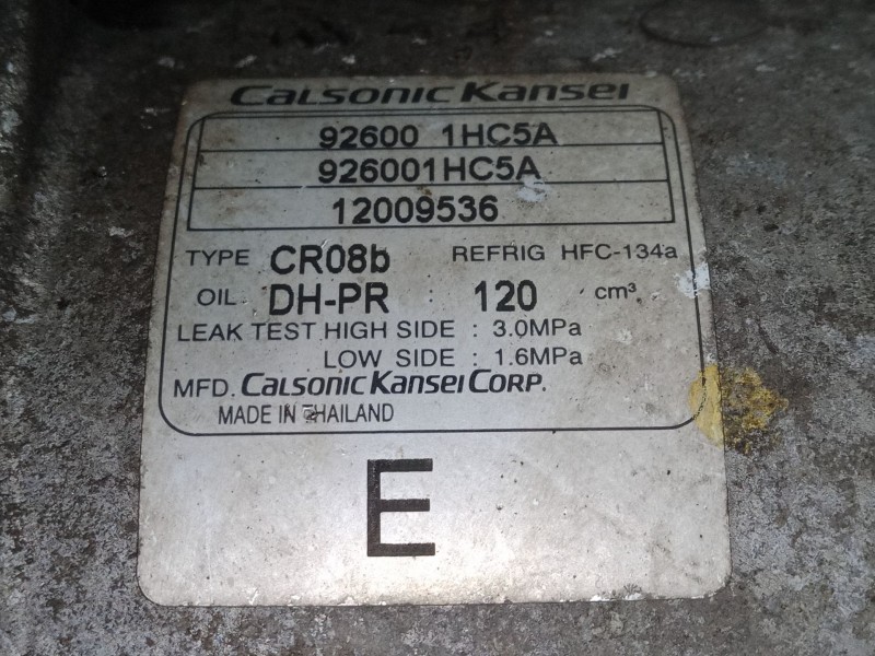 Recambio de compresor a/a para nissan micra iv (k13k, k13kk) 1.2 referencia OEM IAM 926001HC5A  