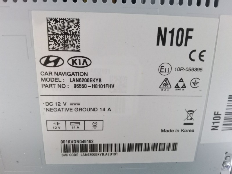 Recambio de sistema navegacion gps para kia rio iv (yb, sc, fb) 1.0 t-gdi 100 referencia OEM IAM 96550H8100FHV  