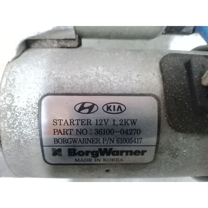 Recambio de motor arranque para kia rio iv (yb, sc, fb) 1.0 t-gdi 100 referencia OEM IAM 3610004270  