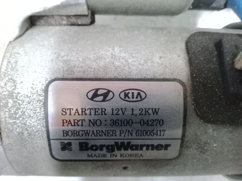 Recambio de motor arranque para kia rio iv (yb, sc, fb) 1.0 t-gdi 100 referencia OEM IAM 3610004270  