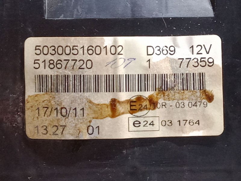 Recambio de cuadro instrumentos para fiat doblo cargo (263_) 1.3 d multijet referencia OEM IAM 503005160102  51867720 Recambio de cuadro instrumentos para fiat doblo cargo (263_) 1.3 d multijet referencia OEM IAM 503005160102  51867720