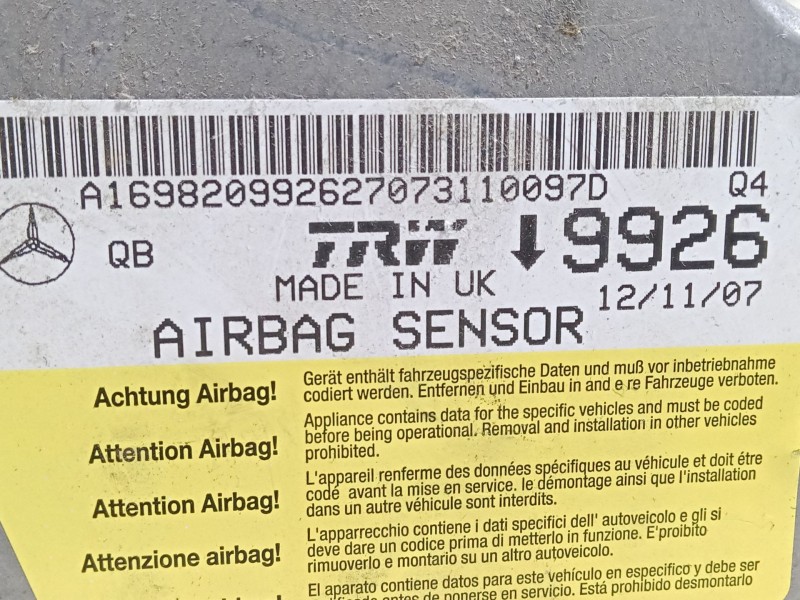 Recambio de centralita airbag para mercedes-benz clase a (w169) a 150 (169.031, 169.331) referencia OEM IAM A1698209926270731100