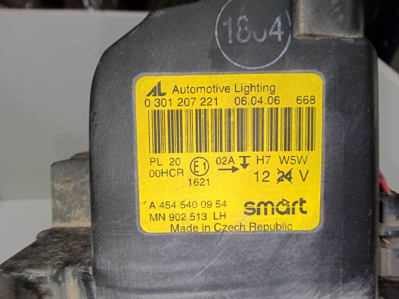 Recambio de faro izquierdo para smart forfour (454) 1.1 (454.033) referencia OEM IAM   