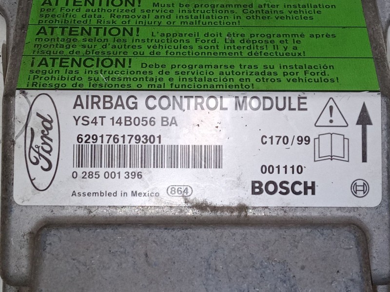 Recambio de centralita airbag para ford focus i (daw, dbw) 2.0 16v referencia OEM IAM YS4T14B056BA  0285001396