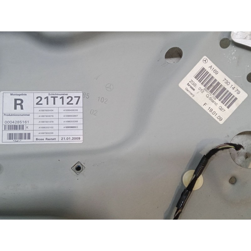 Recambio de elevalunas electrico trasero derecho para mercedes-benz clase a (w169) a 180 cdi (169.007, 169.307) referencia OEM I
