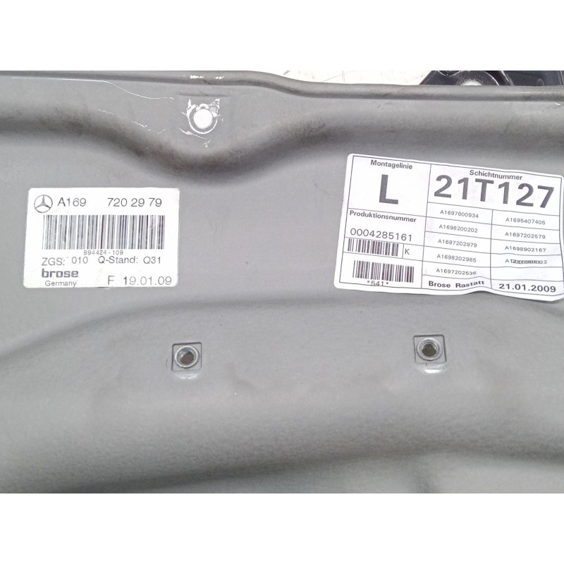 Recambio de elevalunas electrico delantero izquierdo para mercedes-benz clase a (w169) a 180 cdi (169.007, 169.307) referencia O Recambio de elevalunas electrico delantero izquierdo para mercedes-benz clase a (w169) a 180 cdi (169.007, 169.307) referencia O