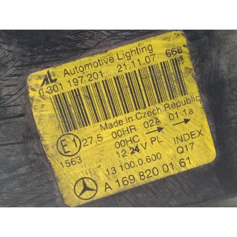 Recambio de faro izquierdo para mercedes-benz clase a (w169) a 150 (169.031, 169.331) referencia OEM IAM A1698200261  0301197202