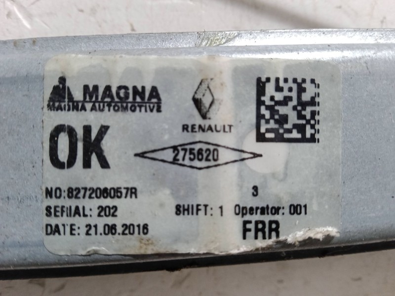 Recambio de elevalunas electrico trasero derecho para dacia sandero ii tce 90 (b8m1, b8ma) referencia OEM IAM 827206057R  