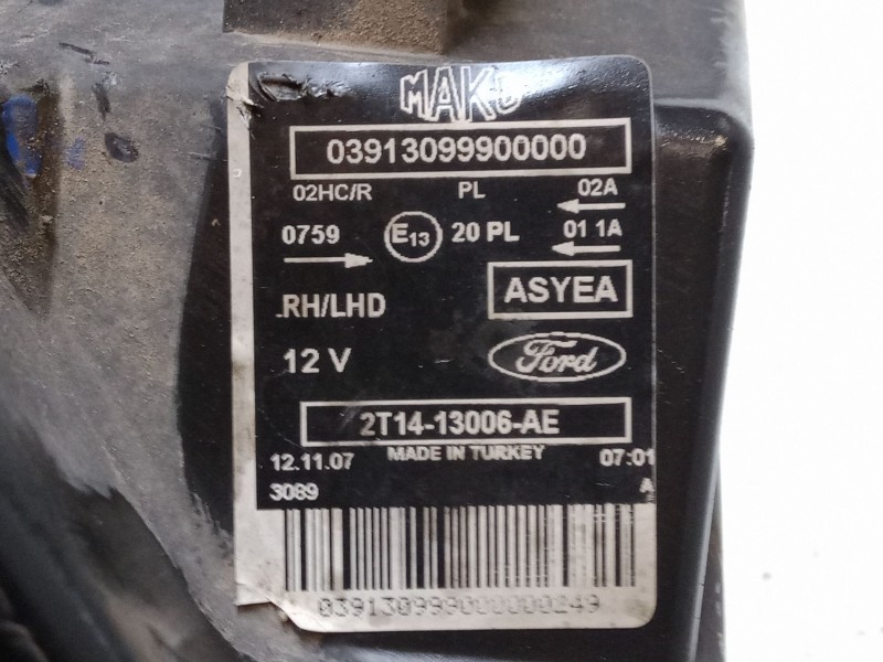 Recambio de faro derecho para ford tourneo connect 1.8 tdci referencia OEM IAM 2T1413006AE   Recambio de faro derecho para ford tourneo connect 1.8 tdci referencia OEM IAM 2T1413006AE