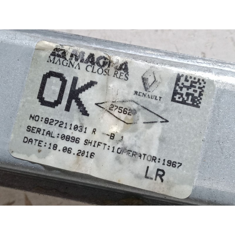 Recambio de elevalunas electrico trasero izquierdo para dacia sandero ii tce 90 (b8m1, b8ma) referencia OEM IAM 827211031  