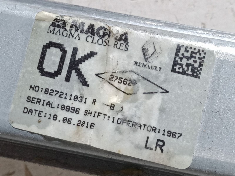 Recambio de elevalunas electrico trasero izquierdo para dacia sandero ii tce 90 (b8m1, b8ma) referencia OEM IAM 827211031  