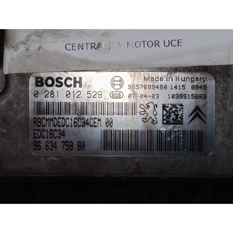 Recambio de centralita motor uce para peugeot 207/207+ (wa_, wc_) 1.4 hdi referencia OEM IAM 9663475880  